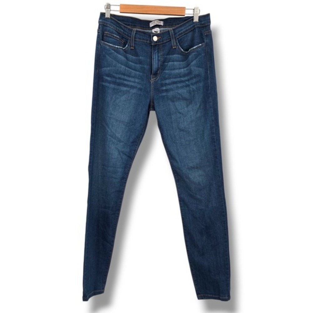 Judy Blue Los Angeles Dark Wash Denim Skinny Jeans Size 15/32 Distressed Pockets